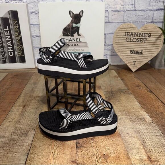 Teva Flatform Universal Original Candy Stripe Black - Picture 2 of 10